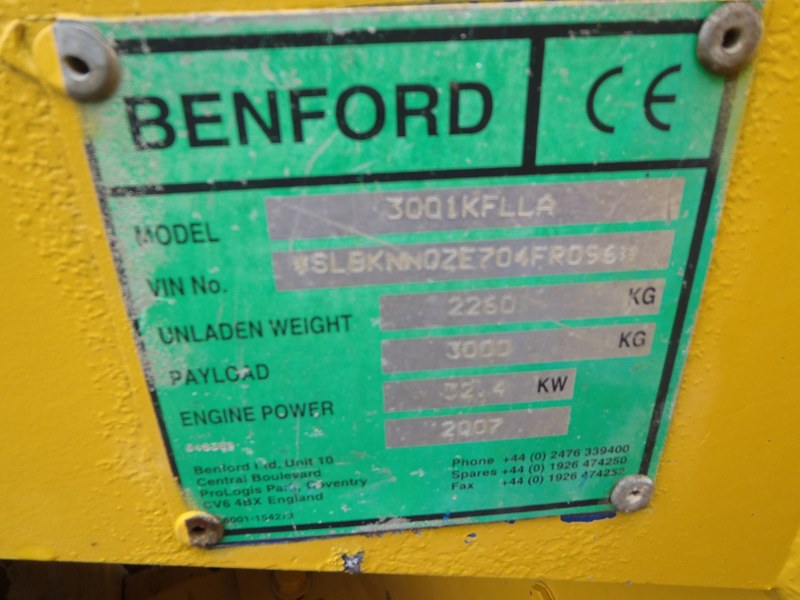 Benford Terex 3001 site dumper for sale