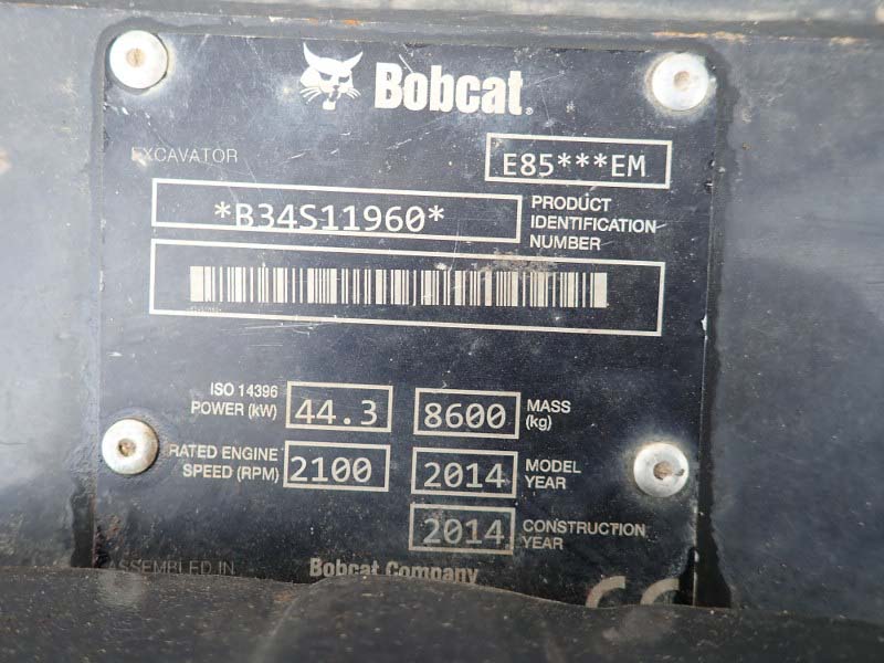 Bobcat Doosan E85 EM Excavator for sale