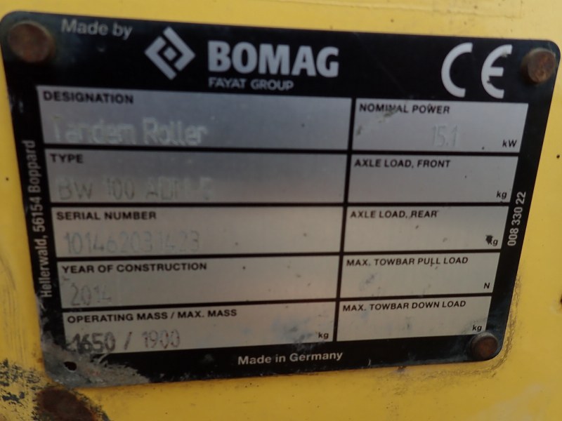 Bomag BW100ADM-5 Double Drum vibrating roll for sale