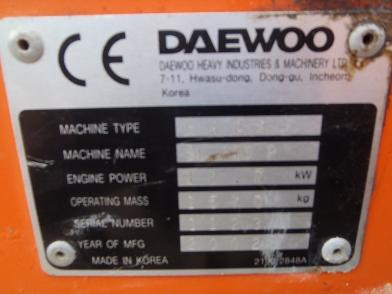 Daewoo 015 Solar Plus mini digger for sale