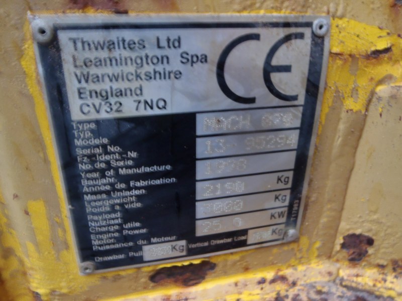 Thwaites Alldrive 3 tonne site dumper for sale